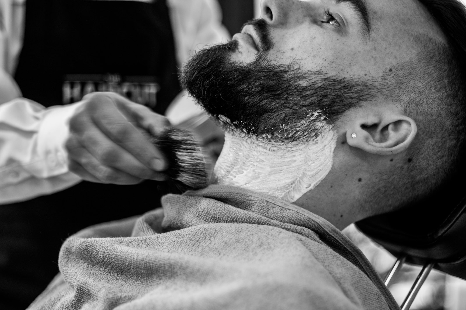 Detail work on a client's hairline