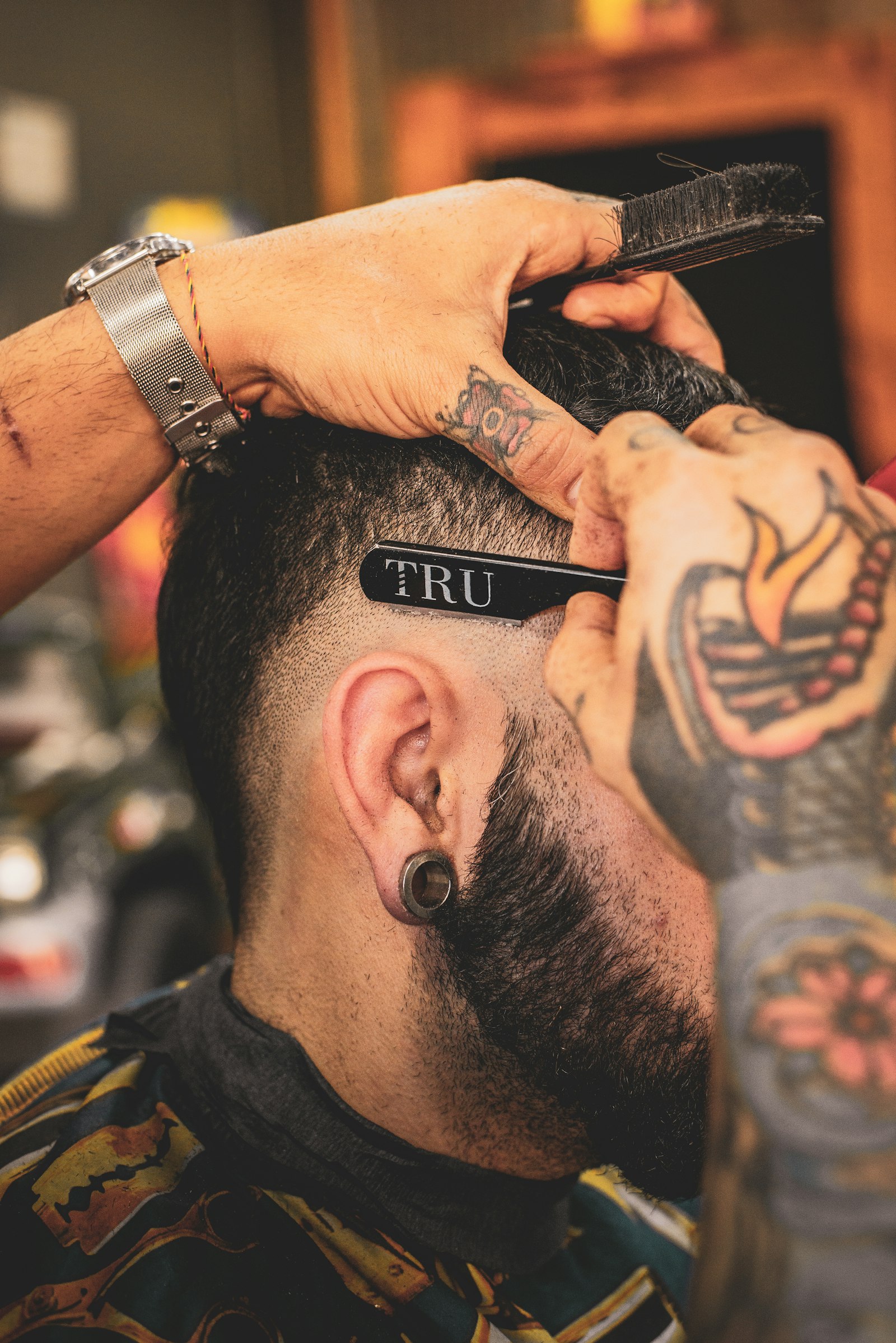Head barber at work